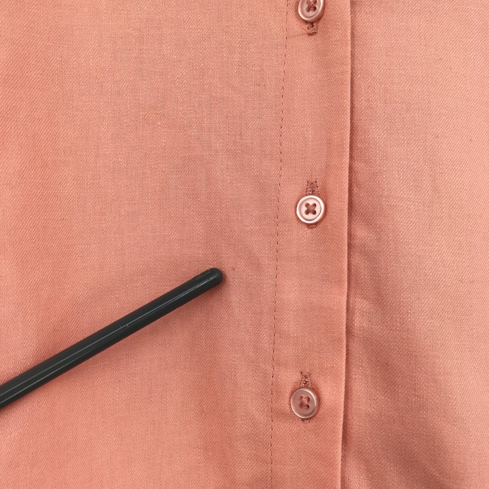 Ophelia Roe Sleeveless Linen Blend Button Down Shirt Womens L Peach Coastal - Picture 3 of 12